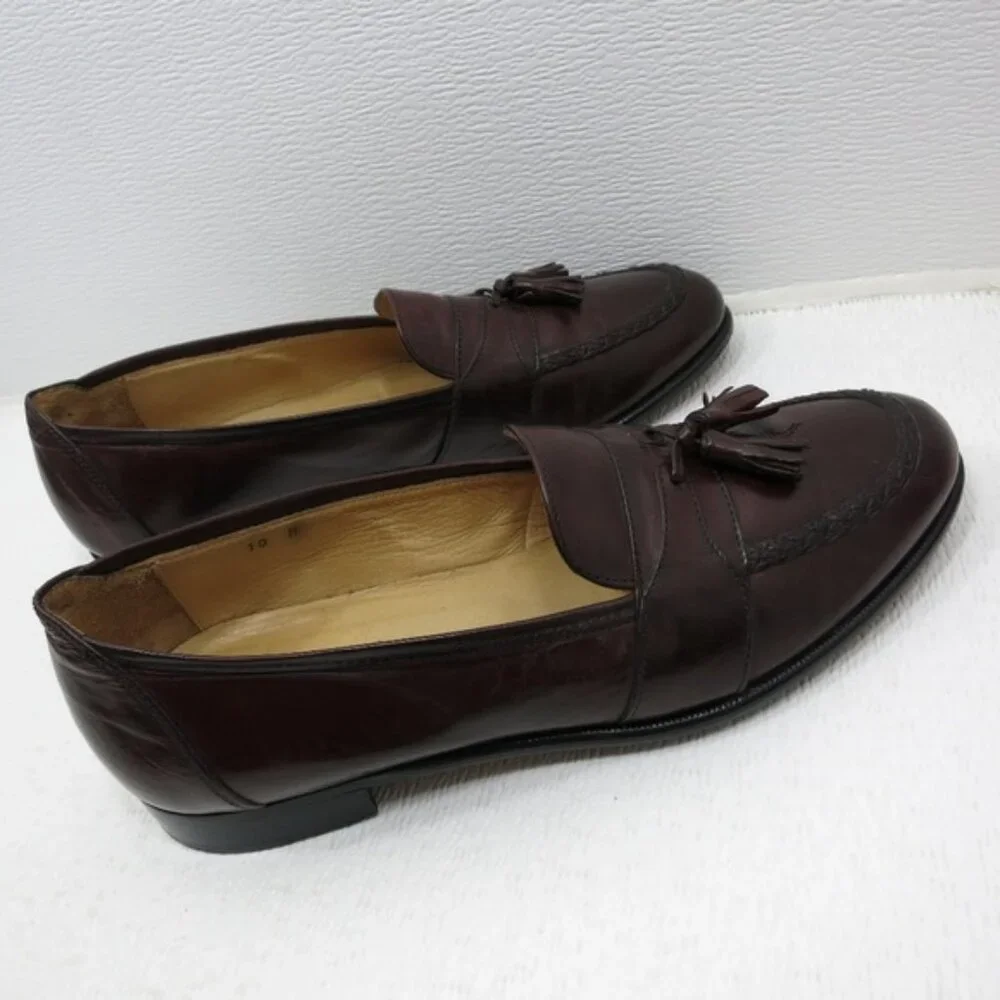 Alfani Full Strap Leather Dress Loafers Men's Fashion Footwear Italy Sz 10 M